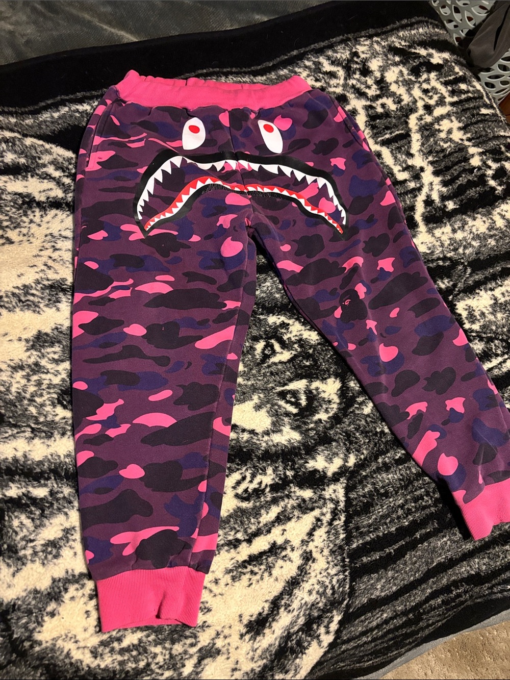 Purple bathing ape pants